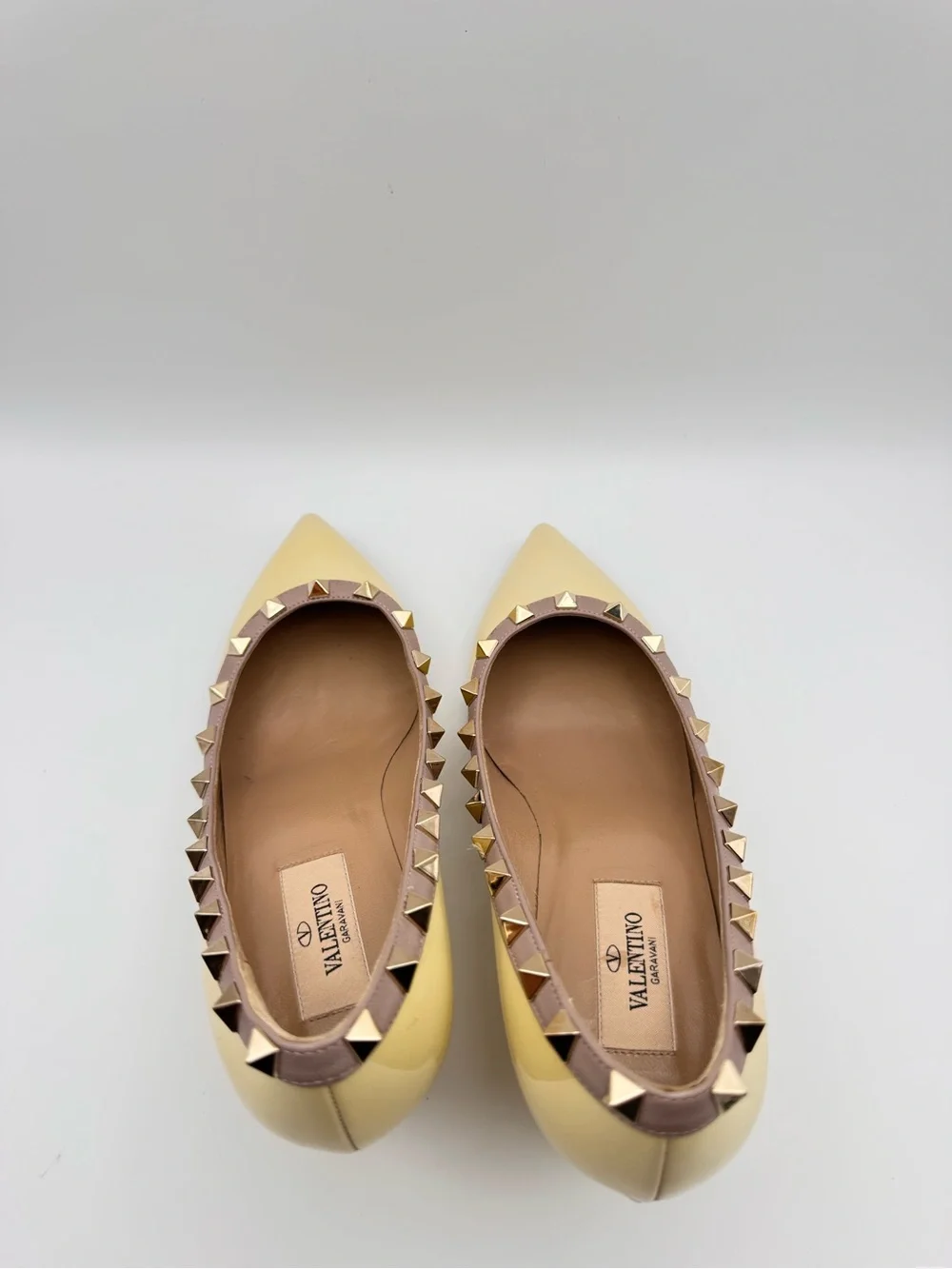 Valentino Garavani Rockstud Patent Leather Wedge Pumps EU 37
